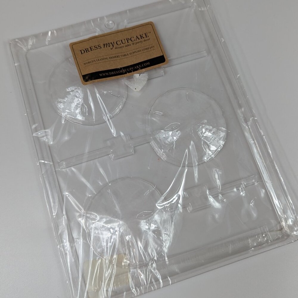 Dress My Cupcake Sand Dollar Chocolate Sucker Lollipop Mold NEW